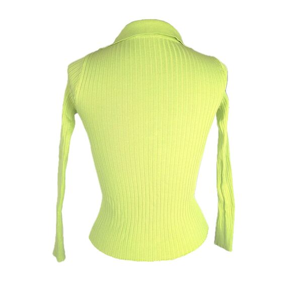 NEW Lime Green Ribbed Knit Top - Picture 4 of 5
